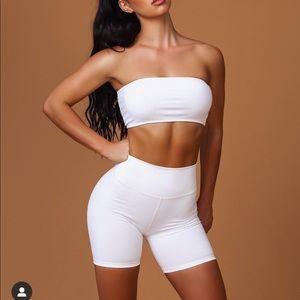 Muscle nation x Rachel Dillon white shorts